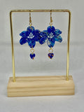 Dormeuses MAJORELLE fleurs bleu Roy