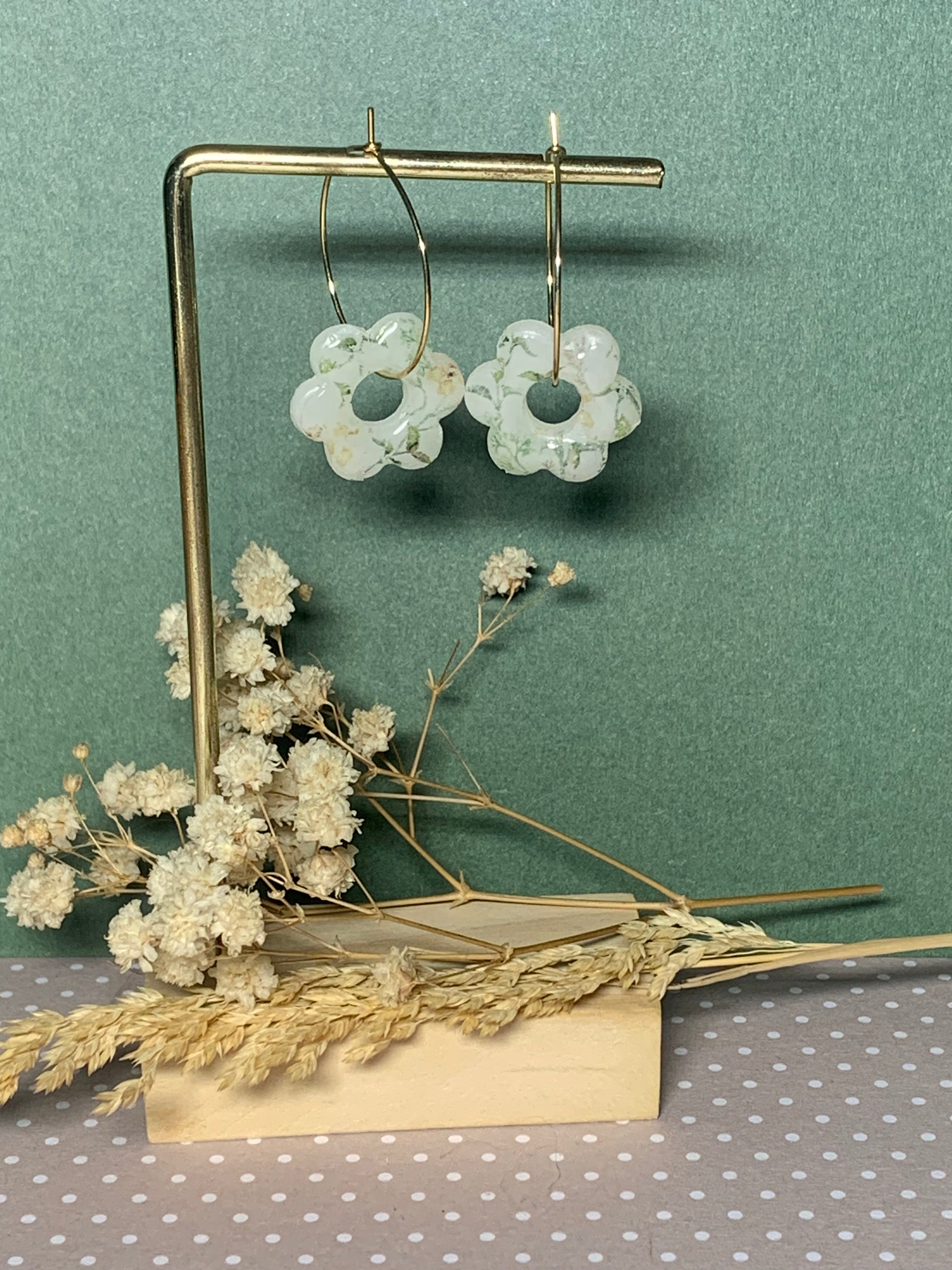 Un Dimanche à la Campagne - Créoles Fines Pâquerette Fleurs des Champs