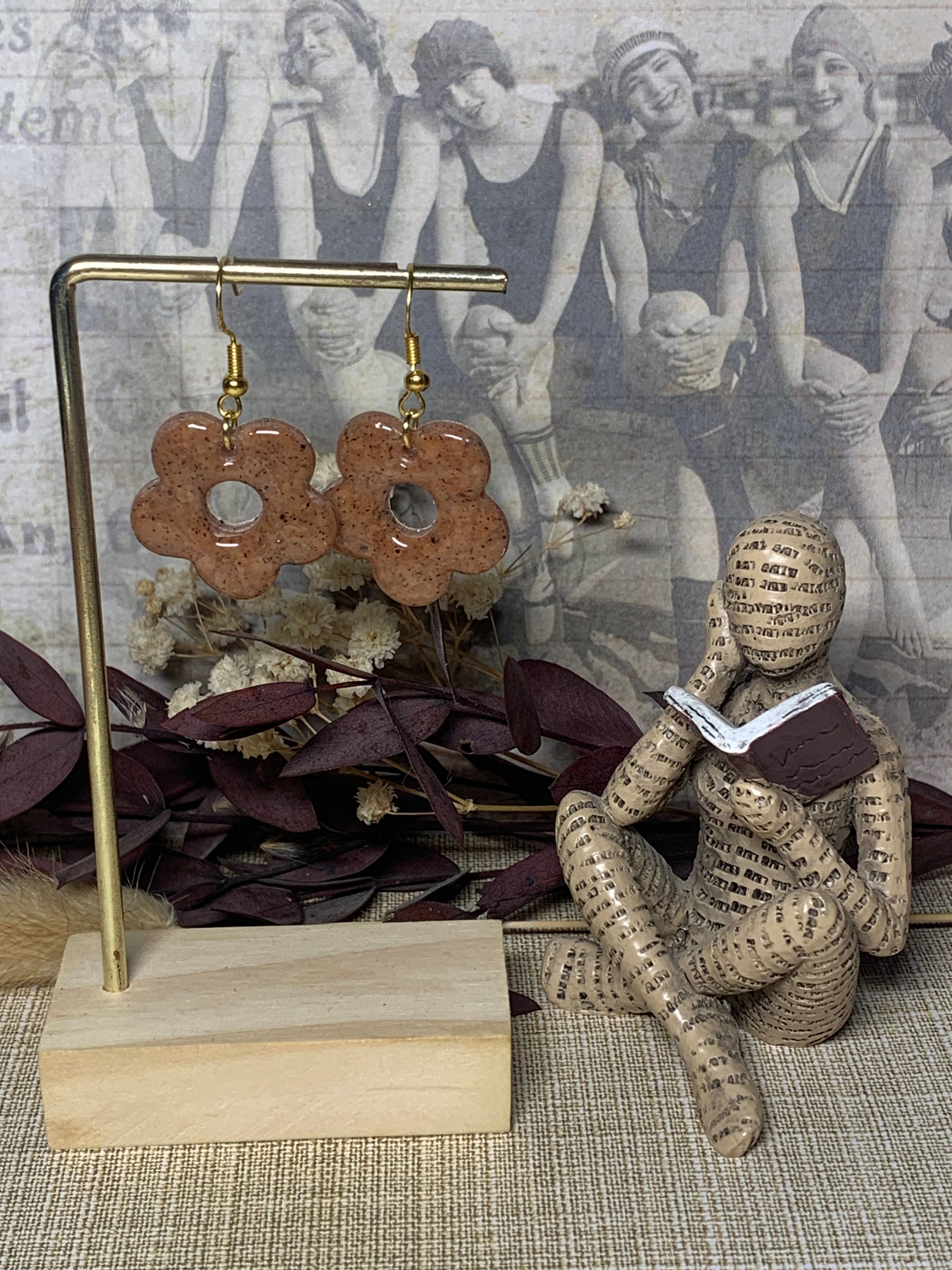 Histoires Naturelles - Dormeuses Marguerite Caramel