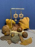 Parfums d'Automne - Dormeuses Perles Beige & Or
